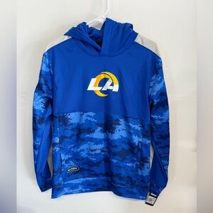NWT NFL Los Angeles Rams Youth Blue Hoodie Sweatshirt Size Small